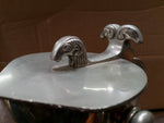 Vintage Swiss Aarau Pewter Tankard W Rams Head & Vintage German Pewter Pitcher