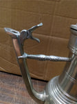 Vintage Swiss Aarau Pewter Tankard W Rams Head & Vintage German Pewter Pitcher