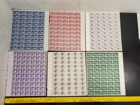 Vtg Stamp Collection 18 Sheets-940 Stamps Total Miscellaneous Lot Collectible VF