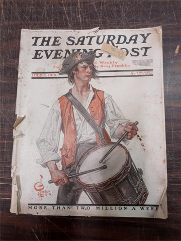 Vintage Original The Saturday Evening Post-Jul 6 1918 More Than 2 Million A week