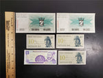 Vtg Lot 6 Paper Currency Money Notes Bosnia & Hercegovina Indonesia Nicaragua