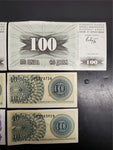 Vtg Lot 6 Paper Currency Money Notes Bosnia & Hercegovina Indonesia Nicaragua