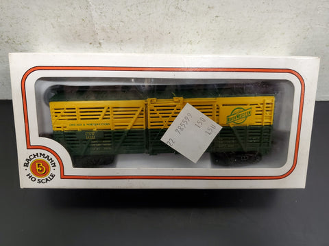 Vtg Bachmann HO Scale 41' Wood Stock Freight Car Chicago NW NIB Locomotive Train