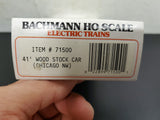 Vtg Bachmann HO Scale 41' Wood Stock Freight Car Chicago NW NIB Locomotive Train