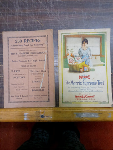 VTG 1912 Morris Supreme Test & Elizabeth High School Pennsylvania Recipe Books