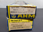 Vtg AHM HO Scale 2 PA 1930 Rivorossi Standard Coach Passenger Train Cars In Box