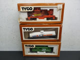 Vtg Tyco HO Scale Train Cars Lot Of 3 Union Durango Burlington Northern in Boxes