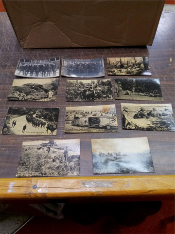 Vtg Lot Of 11 Postcards Germans French Marines Troops English American Yanks WW!