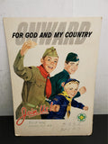 Vtg 1958 Boy Scouts Of America Onward For God & My Country Cardboard Poster Neat