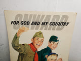 Vtg 1958 Boy Scouts Of America Onward For God & My Country Cardboard Poster Neat