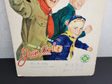 Vtg 1958 Boy Scouts Of America Onward For God & My Country Cardboard Poster Neat