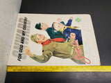 Vtg 1958 Boy Scouts Of America Onward For God & My Country Cardboard Poster Neat