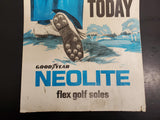 Vtg GoodYear Neolite Flex Golf Shoes Advertising Poster Sign Clothing Get a pair