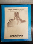 Vtg GoodYear Advertising Cardboard Poster/Sign Longer Wear Most Shoes Clothing