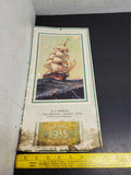 Vtg 1935 Business Advertising Ship Painting Artwork Wall Hanging Calendar Unused