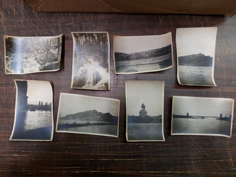 Vintage Photos Lot Of 8 Scenic Memory Bridge Statue Nature Peer Stream Landmarks