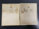 Vtg Reverse Paint Curved Glass Pr Silhouette Courting Wall Framed Pictures 40's