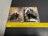 Vtg Reverse Paint Curved Glass Pr Silhouette Courting Wall Framed Pictures 40's