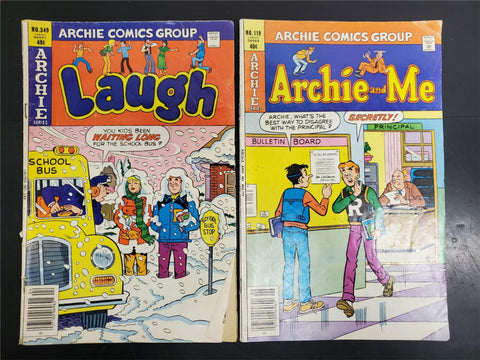Vtg 1980 Archie Comic Books No. 349 Laugh School Bus & #119 Archie & Me School