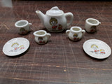 Vintage Miniature Sonsco China Tea Set 8 Pieces Childs Toy Japan Missing Lid