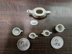 Vintage Miniature Sonsco China Tea Set 8 Pieces Childs Toy Japan Missing Lid