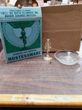 Vtg NIB Diamond-Cut Crystal Hostess Ware Compote Server Jeannette Glass Candy Di