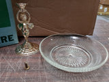 Vtg NIB Diamond-Cut Crystal Hostess Ware Compote Server Jeannette Glass Candy Di