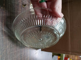 Vtg NIB Diamond-Cut Crystal Hostess Ware Compote Server Jeannette Glass Candy Di