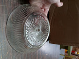 Vtg NIB Diamond-Cut Crystal Hostess Ware Compote Server Jeannette Glass Candy Di