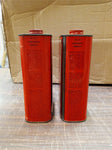 Vtg Marvel Mystery Oil Tin Cans 2 Quarts Top Cylinder Lubrication 1 Full 1 Empty