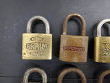 Vtg 15 Padlocks Lot Corbin Pyrofax Gas Service Yale Fraim Brass Slaymaker Master