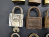 Vtg 15 Padlocks Lot Corbin Pyrofax Gas Service Yale Fraim Brass Slaymaker Master