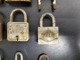 Vtg 15 Padlocks Lot Corbin Pyrofax Gas Service Yale Fraim Brass Slaymaker Master