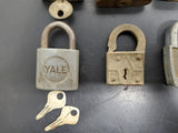 Vtg 15 Padlocks Lot Corbin Pyrofax Gas Service Yale Fraim Brass Slaymaker Master