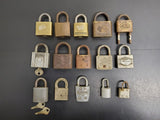 Vtg 15 Padlocks Lot Corbin Pyrofax Gas Service Yale Fraim Brass Slaymaker Master