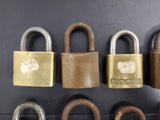 Vtg 15 Padlocks Lot Corbin Pyrofax Gas Service Yale Fraim Brass Slaymaker Master