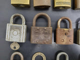 Vtg 15 Padlocks Lot Corbin Pyrofax Gas Service Yale Fraim Brass Slaymaker Master