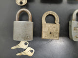 Vtg 15 Padlocks Lot Corbin Pyrofax Gas Service Yale Fraim Brass Slaymaker Master