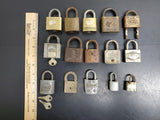 Vtg 15 Padlocks Lot Corbin Pyrofax Gas Service Yale Fraim Brass Slaymaker Master