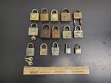 Vtg 15 Padlocks Lot Corbin Pyrofax Gas Service Yale Fraim Brass Slaymaker Master
