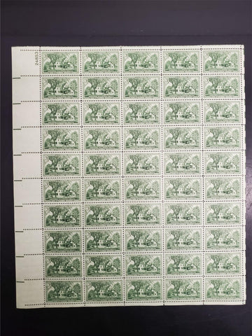 Vtg '53 Home Of Theodore Roosevelt Sagamore Hill Oyster Bay NY USPS Stamp Sheet