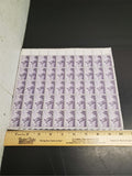 Vtg '54 Nebraska Territorial Centennial 3 Cent USPS Stamp Sheet 50 Total Mint