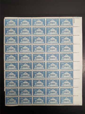 Vtg 1754-1954 Columbia University 3 Cent USPS Postage Stamp Sheet 50 Total Mint