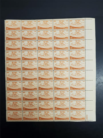 Vtg 1854-1954 Kansa Territorial Centennial 3 Cent Postage Stamp Sheet 50 Total