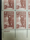 Vtg 1953 150th Anniv. Pennsylvania Academy Fine Arts 3 Cent USPS Stamp Sheet VF