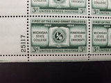 Vtg '55 Michigan State Penn State University 3 Cent USPS Postage Stamp Sheet 50