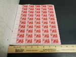 Vtg 1956 Benjamin Franklin 250th Anniversary 3 Cent Postage Stamp Sheet 50 Total