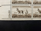Vtg '56 Pronghorn Antelope Wildlife Conservation 3 Cent USPS Postage Stamp Sheet