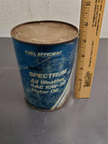 Vtg Sears Fuel Efficient Spectrum All Weather SAE 10W-30 Motor Oil Can Full 1 Qt