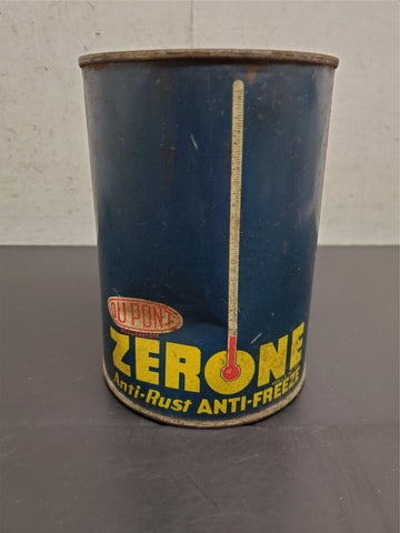 Vtg Dupont Zerone Anti-Rust Anti-Freeze 1 Qt Gas/Oil Can Mancave Garage Collecti